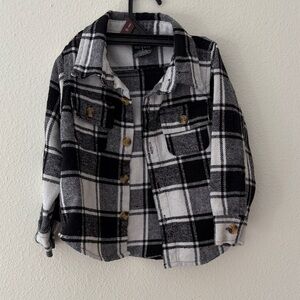 Seven7 Monochrome Plaid Top